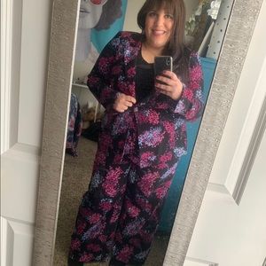 Lane Bryant Floral Crepe Single Button Blazer